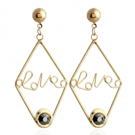 European and american fashion big-name creative earrings trend new alloy geometric love shape earrings women wholesale jewelry