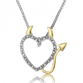 European and american cross-border hot-selling explosive two-tone diamond little devil necklace female jewelry spot wholesale