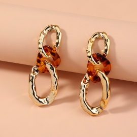 S925 silver needle european and american cross-border new european and american style personality leopard gold geometric hypoallergenic earrings earrings women