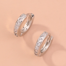 European and american new hot-selling earrings temperament micro-set diamond square flower-shaped diamond earrings female fashion temperament zircon jewelry