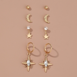 New simple and cold wind small earrings set combination female temperament japanese and korean net red all-match earrings