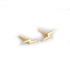 Simple s925 sterling silver lightning stud earrings mini lightning stud earrings female exquisite gold earrings