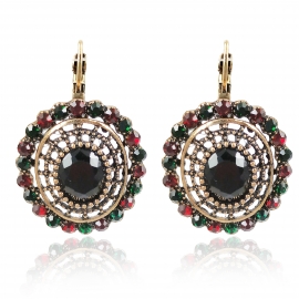 Womens long drop gemstone earrings accessories alloy earrings