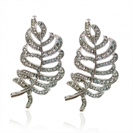 New exquisite fashion forest earrings earrings original full diamond hollow leaf earrings