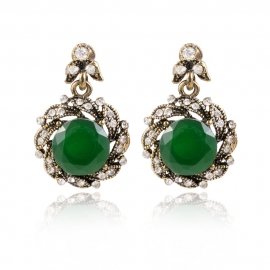 Temperament earrings european and american new small apple earrings fashion gem earrings
