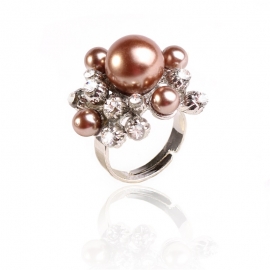 European and american fashion pearl ring opening adjustable womens ring