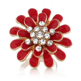 European and american fashion ol flower ring with diamonds nightclub net red jewelry