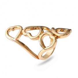 Hollow peach heart ring european and american simple fashion gold-plated ring ring