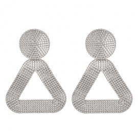 European and american exaggerated metal earrings simple geometric triangle alloy earrings fashion personality retro earrings wholesale