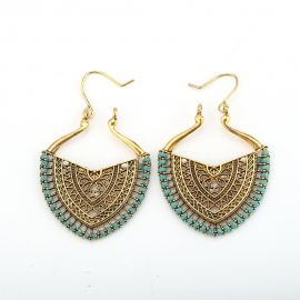 Retro hollow earrings, ethnic style hand-threaded woven earrings, cross-border exclusive supply