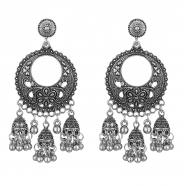 Cross-border fashion hot selling earrings creative carved bells indian style bohemia travel souvenir earrings