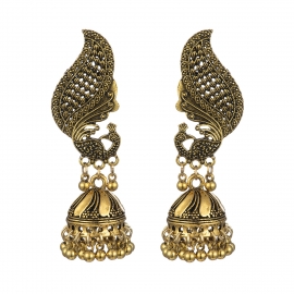 European and american indian style peacock personalized jewelry birdcage bell earrings