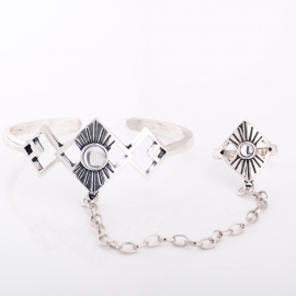 European and american retro exaggerated ethnic style indian elements crystal gem open bracelets tantalizing rings