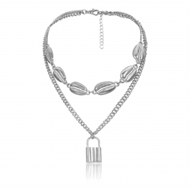 European and american cross-border fashion hot-selling new personality original street style jewelry alloy shell multi-layer exaggerated necklace