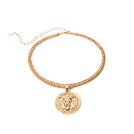 European and american cross-border personality all-match retro multi-layer cross item jewelry simple rose pendant clavicle necklace