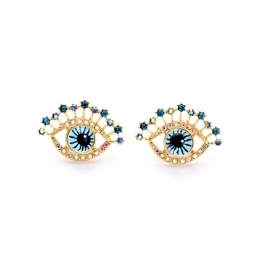 Simple earrings female personality wild devils eye earrings european and american fashion trend jewelry manufacturers cross-border delivery