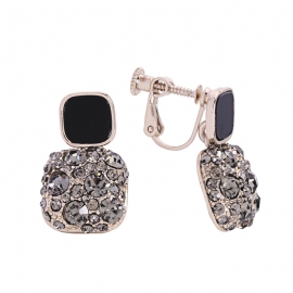 S925 silver needle earrings european and american diamond-studded temperament earrings female new fashion ear clips without pierced ears