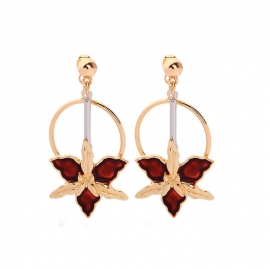 Creative enamel dripping flower ring earrings earrings female european and american style fashion trendy earrings