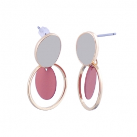 Korean version of creative enamel glaze earrings fashion temperament dripping earrings female new geometric circle earrings