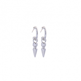 Temperament cold wind retro earrings korean version of s925 silver needle earrings creative rivets personality wild earrings