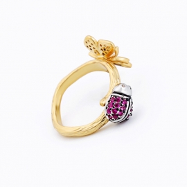 Fashion creative butterfly element jewelry personality ladybug ring female korean fashion hipster insect ring