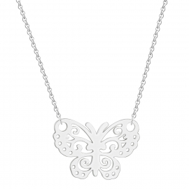 Fashion sweet student style ladies hollow butterfly pendant necklace