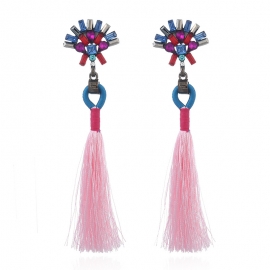 European and american big brand long tassel wild earrings bohemian alloy diamond earrings female aliexpress new