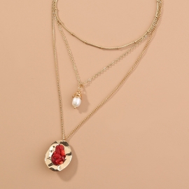 European and american new creative handmade hot-selling jewelry, multi-layer ethnic style, elegant natural pearl sweater chain