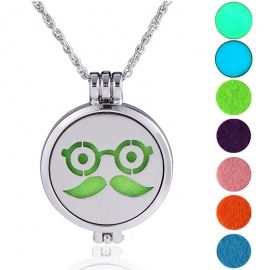 Cross-border hot-selling hot style handmade diy aromatherapy luminous long sweater chain hip hop emoji bag pendant necklace jewelry