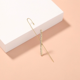 European and american ins personality trend jewelry gold european and american cold wind copper inlaid zircon diamond ear hanging ear bone clip earrings