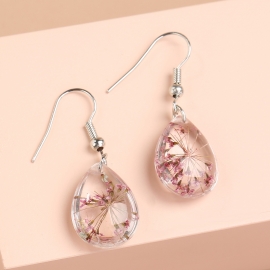 European and american foreign trade trend jewelry small fresh and simple wild plant dried flowers drop earrings female factory direct sales
