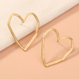 Japan and south korea minimalist style earrings love symmetry earrings metal sweet temperament wild hong kong style chic fashionable earrings female
