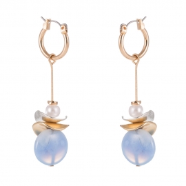 European and american fashion simple personality natural stone earrings creative personality niche temperament ins jewelry earrings