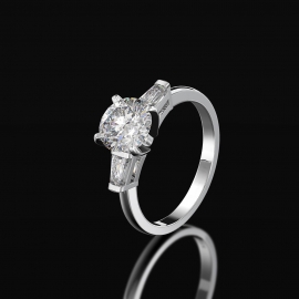Simple and wild zircon diamond ring female