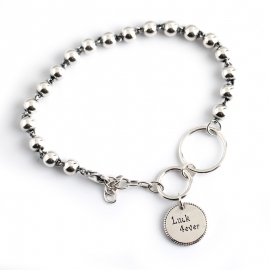 Sterling silver bracelet hot selling retro tag s925 sterling silver bead bracelet bracelet