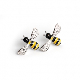 New earrings enamel glue small fresh bee s925 sterling silver earrings earrings jewelry female