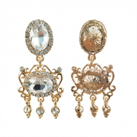 Exquisite fashion oval earrings earrings original hollow pendant geometric earrings