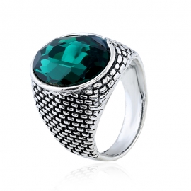 European and american mens personality large circle crystal ring foreign trade jewelry wholesale new fashion temperament alloy ring