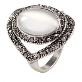 European and american fashion diamond jewelry aliexpress hot ring female popular hollow retro cat eye ring