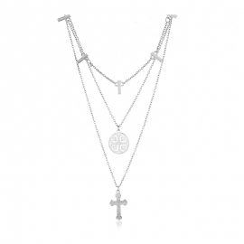 European and american creative natural handmade hanging ring alloy necklace fashion simple ethnic style beach clavicle chain popular jewelry