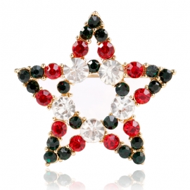 Christmas hollow five-star decoration brooch