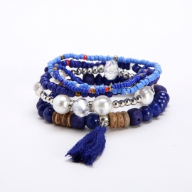 Aliexpress hot selling multilayer elastic bracelet european and american ethnic style small fresh fashion ladies bracelet