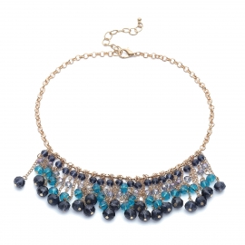 European and american cross-border jewelry temperament retro tassel necklace necklace female simple crystal bead ethnic style sweater chain