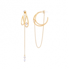 Korean version of super fairy face thin earrings long 925 silver needle earrings female new temperament asymmetric earrings