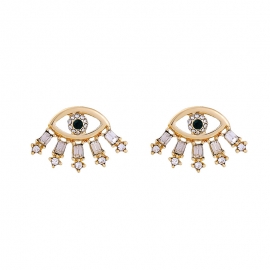Demon eye crystal stud earrings korean fashion trendy eye earrings simple and wild