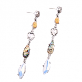 Fresh water drop love earrings female fashion wild ins girl long earrings