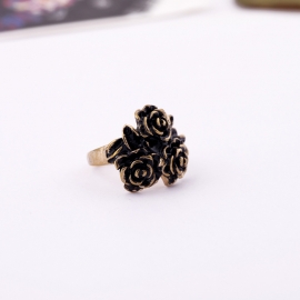 European and american fashion jewelry wholesale retro alloy personality exaggerated rose flower ladies ring finger ring generation