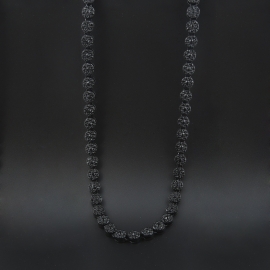 Hiphop europe and the united states export high-quality mens round single row necklace hip hop gold-plated full rhinestone necklace