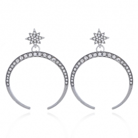 European and american fashion big-name creative new earrings, alloy diamond-studded geometric pendant earrings, female yiwu jewelry