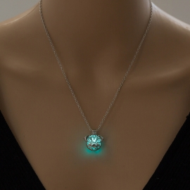 Wish amazon new fashion jewelry hollow openable pug luminous pendant necklace female accessories